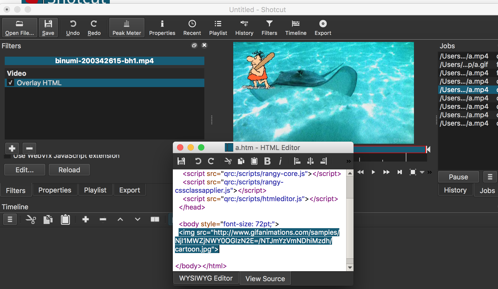 Export Video With Overlay Html Gif Image Run So Slowly Bug Shotcut Forum