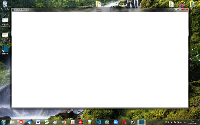shotcut launch blank window