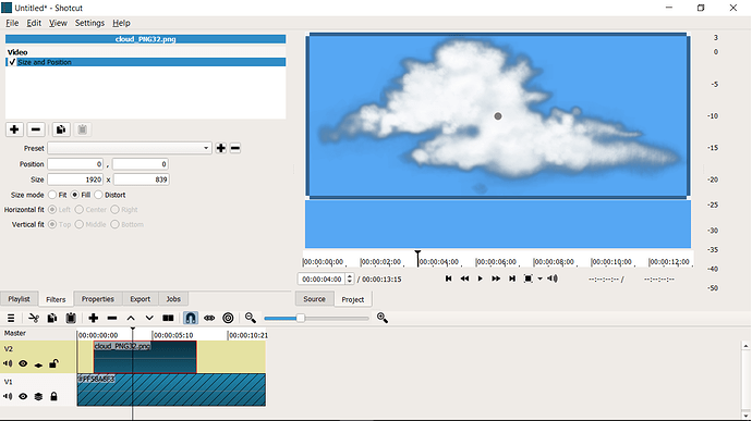 cloud with size and position filter