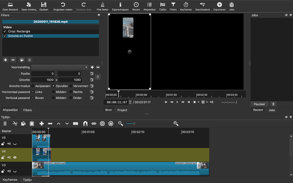 Crop in combination with size and position, vertical video Help/How