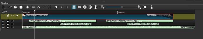 Musicalbox stinger with whoosh sounds shotcut timeline