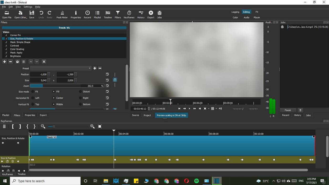 how to speed up video in shotcut