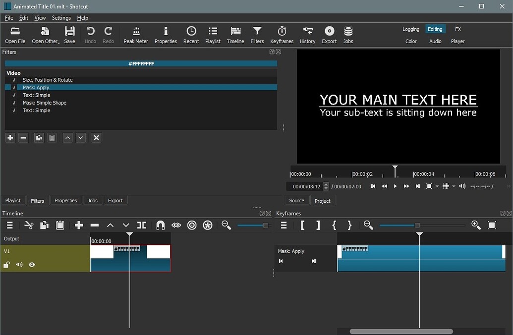 New Animated text template - Made with Shotcut - Shotcut Forum