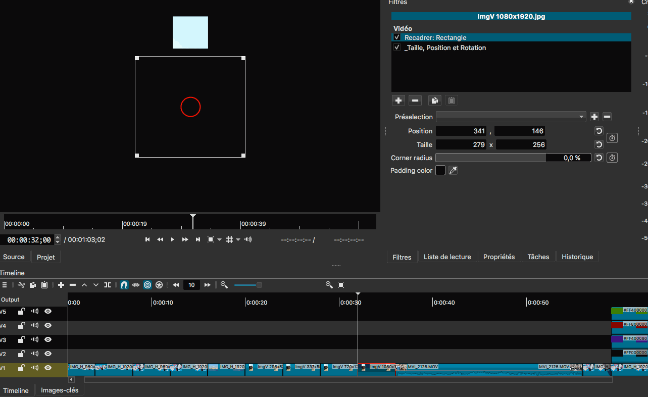 shotcut merge clips