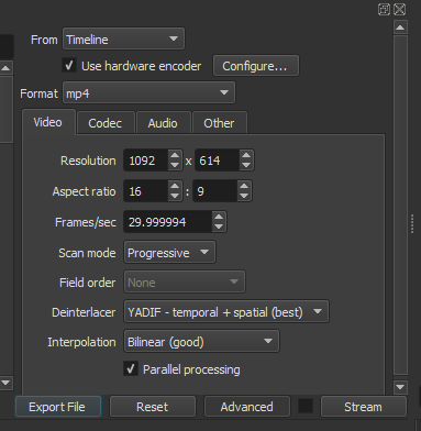 shotcut youtube export