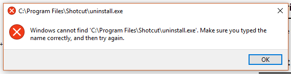 Shotcut install error 6