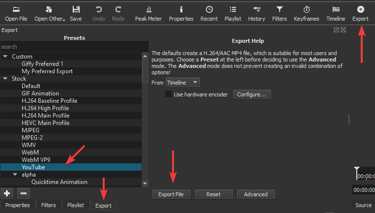 editready output to mp4