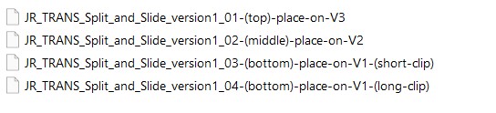 split and slide transition files